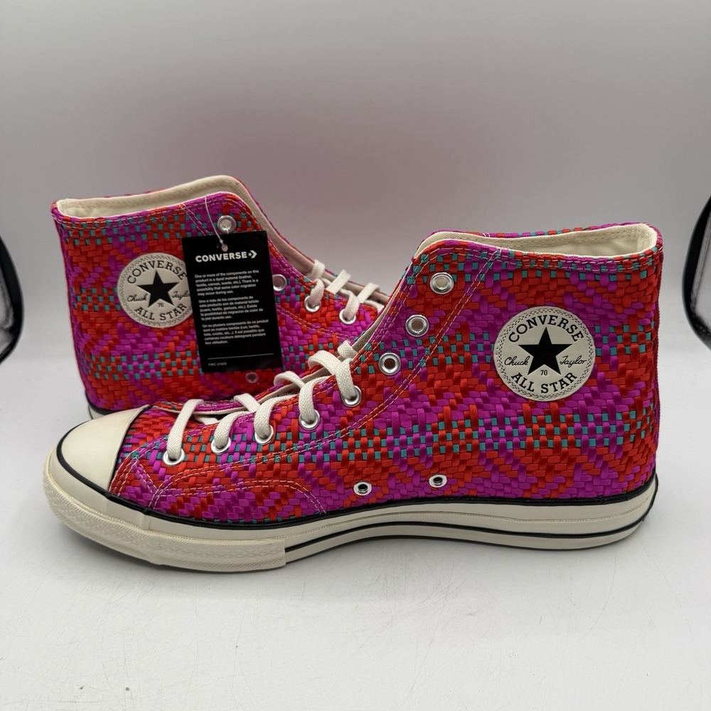 Converse Chuck 70 Hi Culture Weave Shoes Mens 10 Womens 12 Red‎ Pink 167990C - Picture 3 of 11